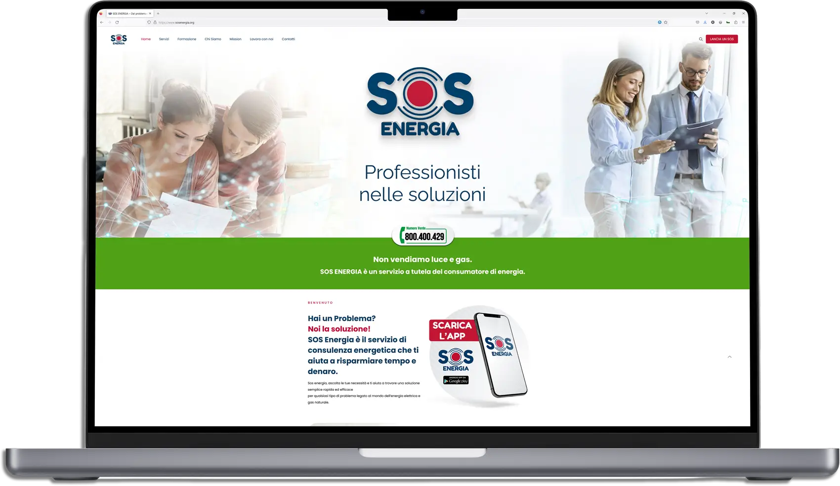 Sito web di Sos Energia